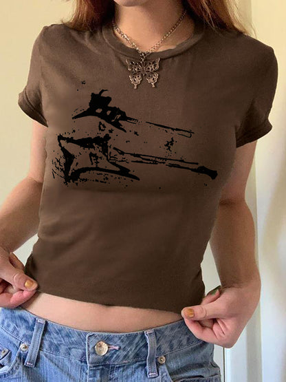 Guitar Print Short Sleeve Tee