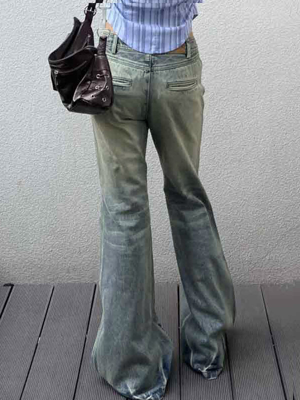 Vintage Washed Flare Boyfriend Jeans