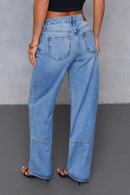 Classic Washed Mid-Rise Versatile Jeans
