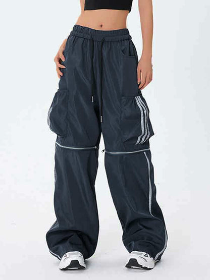 Pocket Knee Zip Up Design Cargo Pants