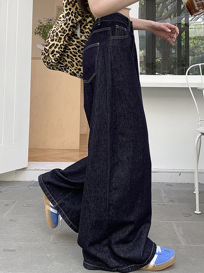 Retro Loose High Waist Straight Leg Boyfriend Jeans