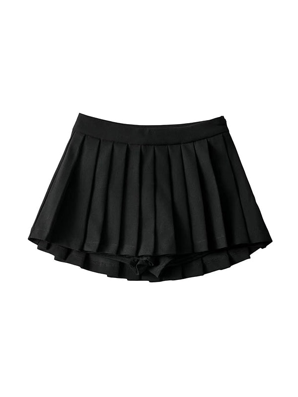 High Waist Short In Front And Long In Back To Prevent Exposure Mini Skirts