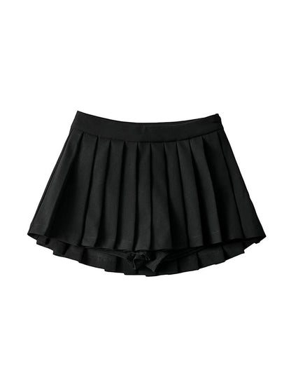 High Waist Short In Front And Long In Back To Prevent Exposure Mini Skirts