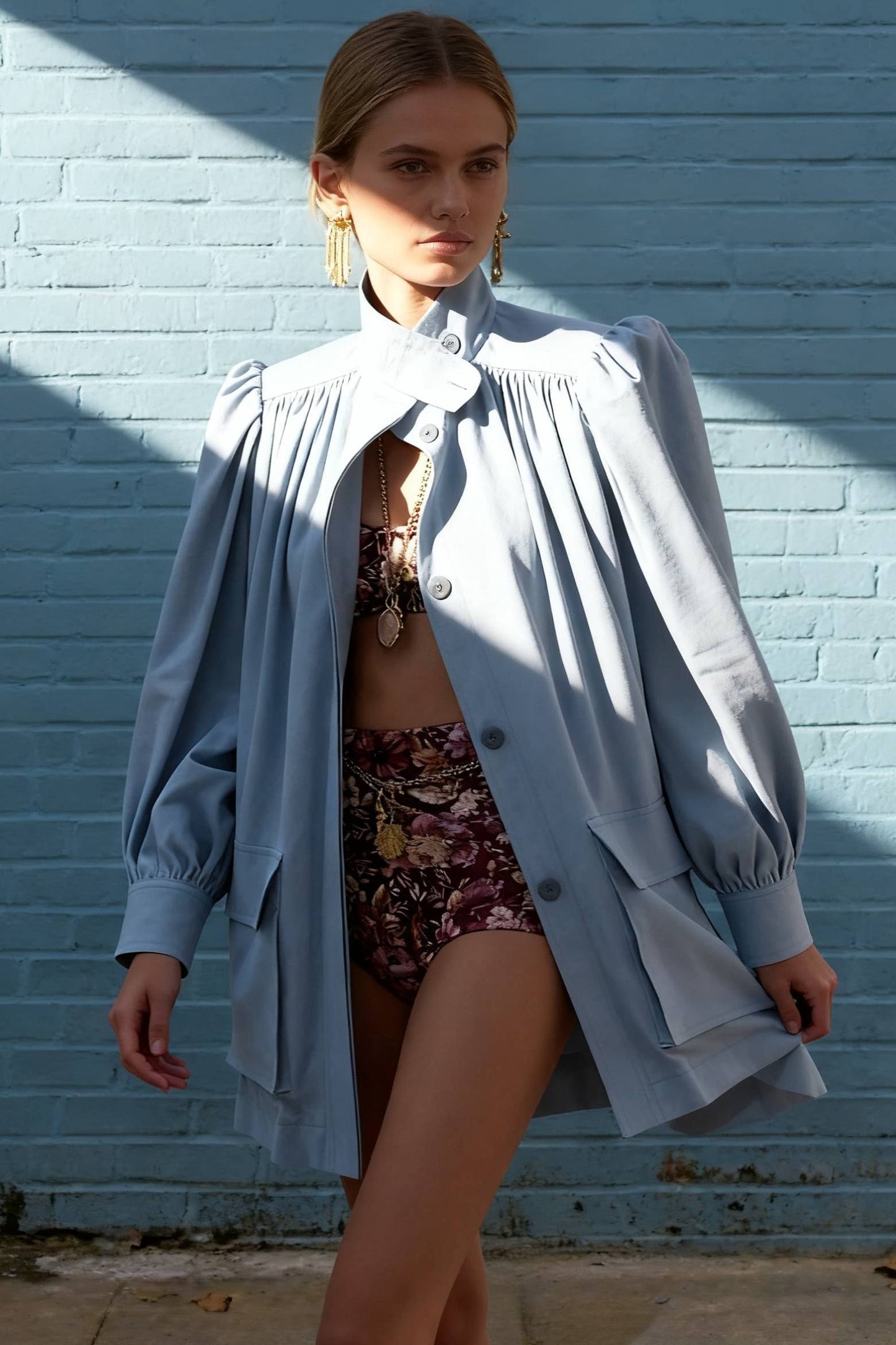 Relaxed Pleated Detail Jacket