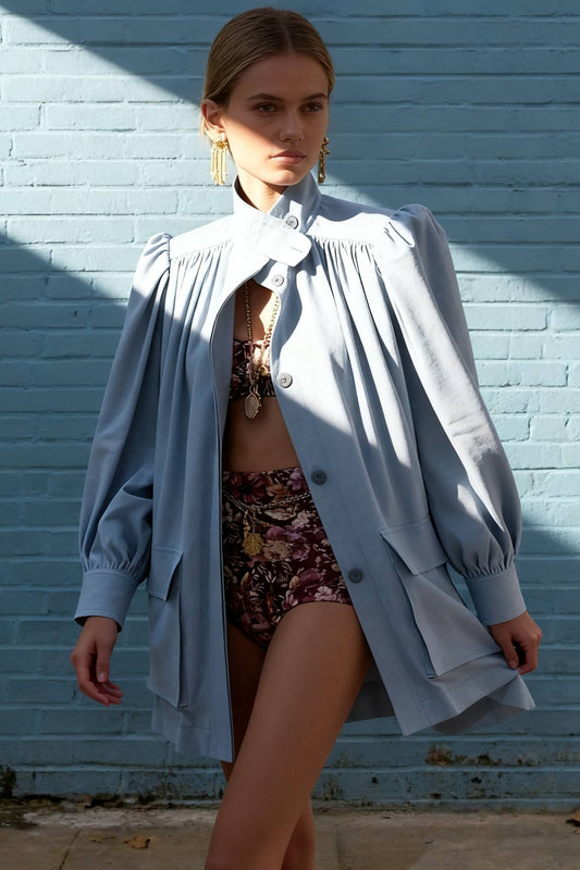 Relaxed Pleated Detail Jacket