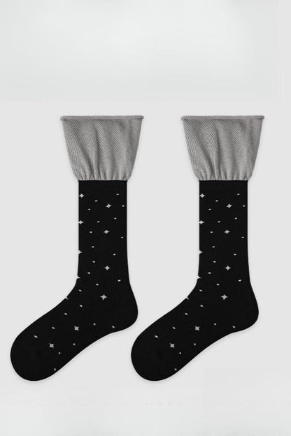 Edgy Harajuku Letter Slouchy Mid-Calf Socks