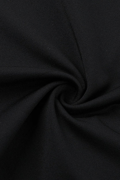 Sexy High Neck Slim T-Shirt Lace-Up Split Skirt Two Pieces Set