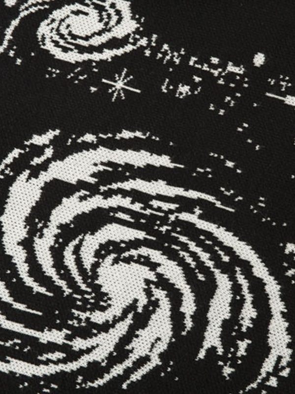 Swirl Print Ripped Design Sweater
