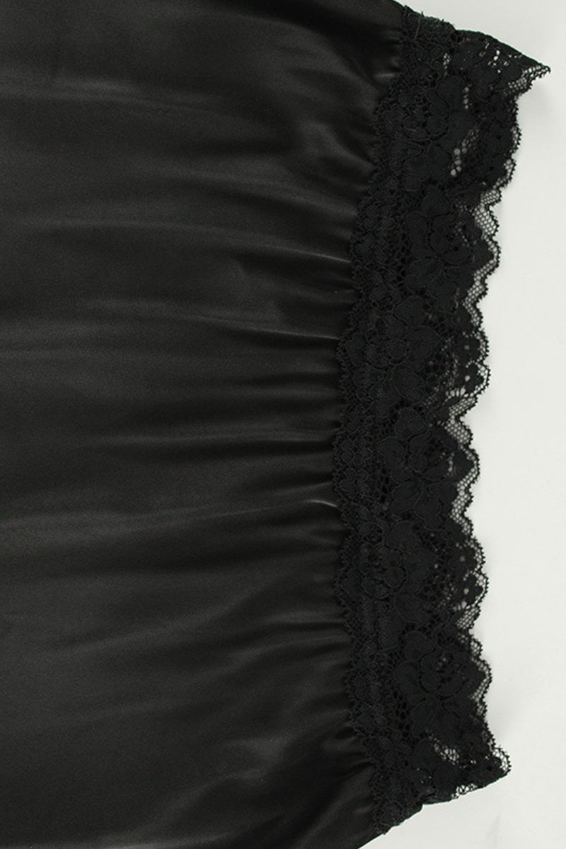 Lace Trim V Neck Cami Top Floor Length Skirt Set