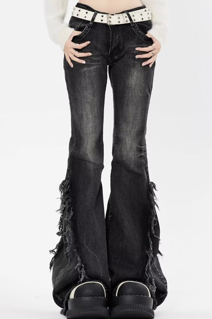 Y2K High-Waist Slim Bootcut Denim Pants