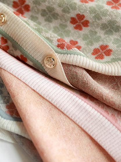 Sophia Vintage V-neck Printed Jacquard Cardigan