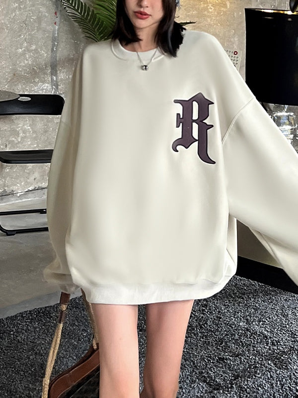 Street Letter Print Oversized Sweatshirt