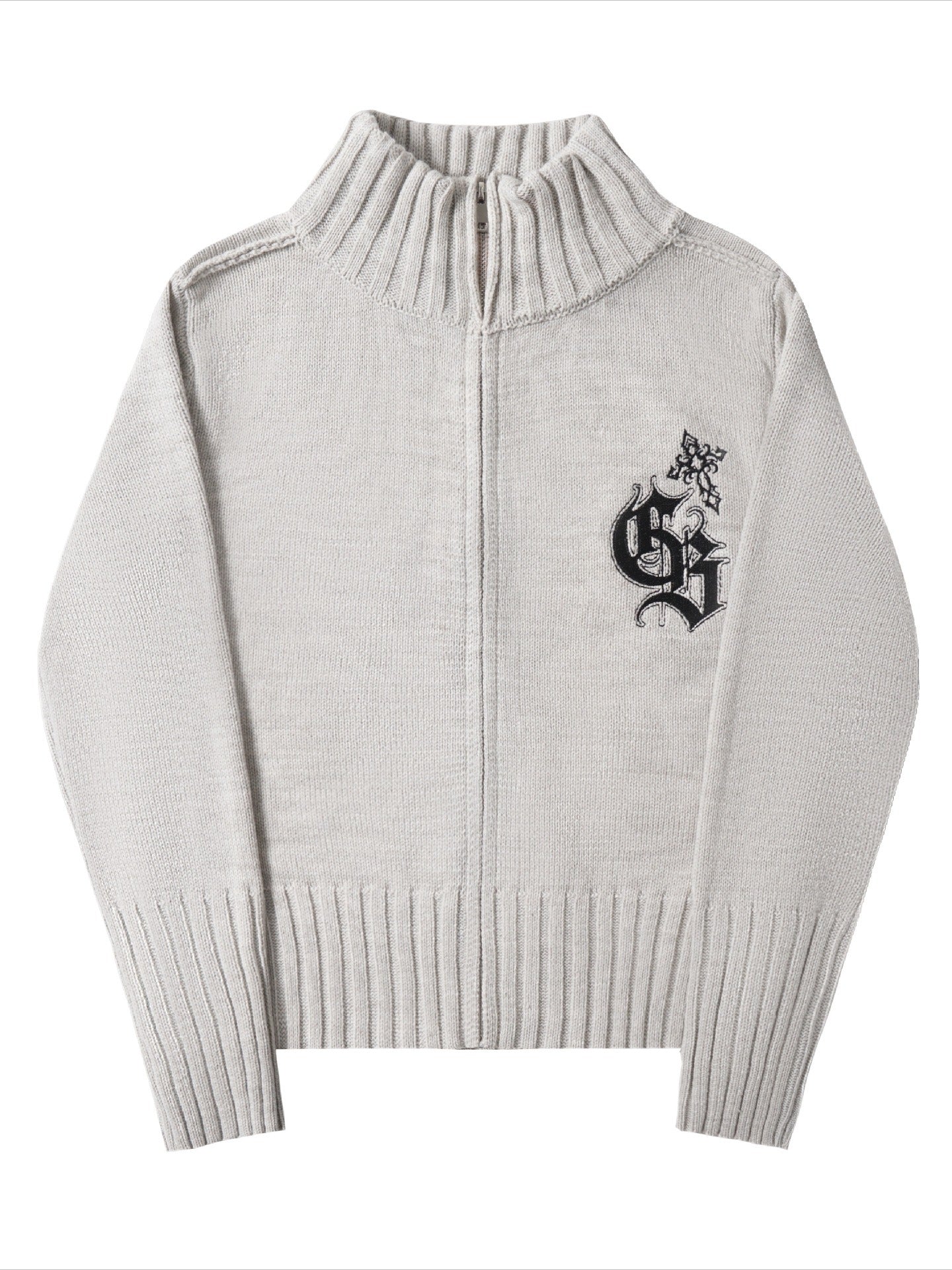 Gothic Embroidered Short Knit Cardigan Sweater