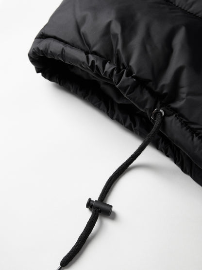 Solid Drawstring Hem Short Puffer Jacket