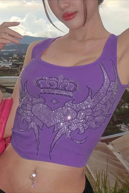 Fashion Y2K Pink Sleeveless Crop Top