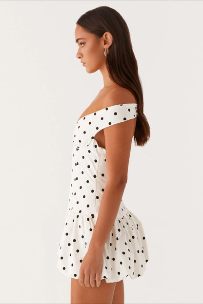 Off-Shoulder Peplum Mini Dress