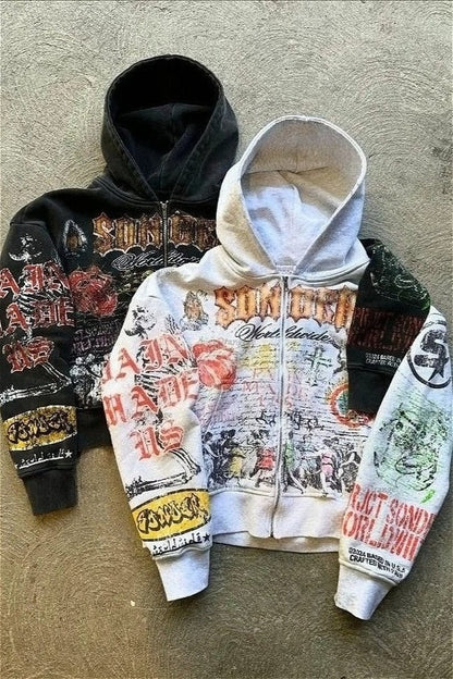 Gothic Punk Streetwear Hoodie