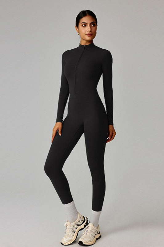Slim Fleece Lined Thermal Running Outdoor Jumpsuit