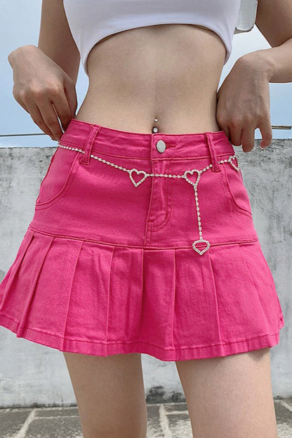 Sweet A Line Denim Mini Skirt