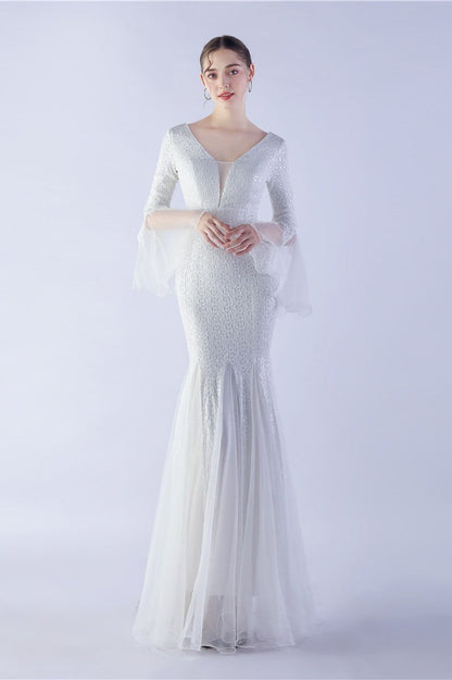 Sequin Ruffled Mesh Party Dress