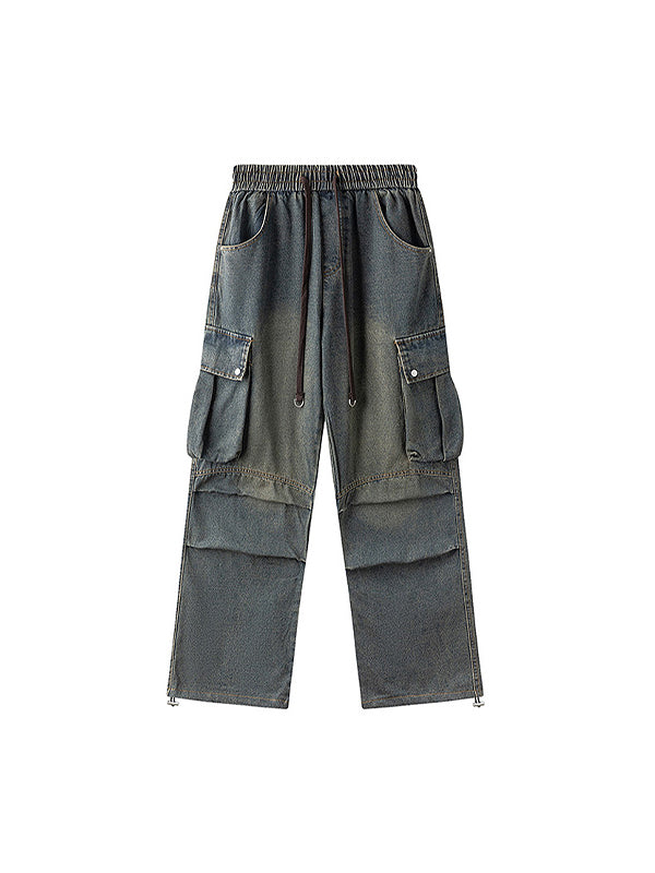 Loose straight design Cargo Jeans