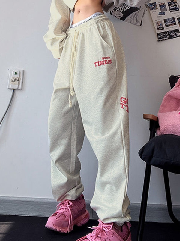 Contrast Color Print Baggy Hip Pop Jazz Sweatpants