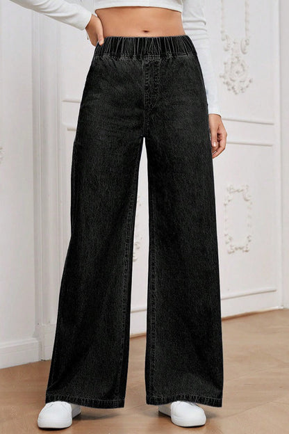 Vintage Elastic High Waist Relaxed Jeans