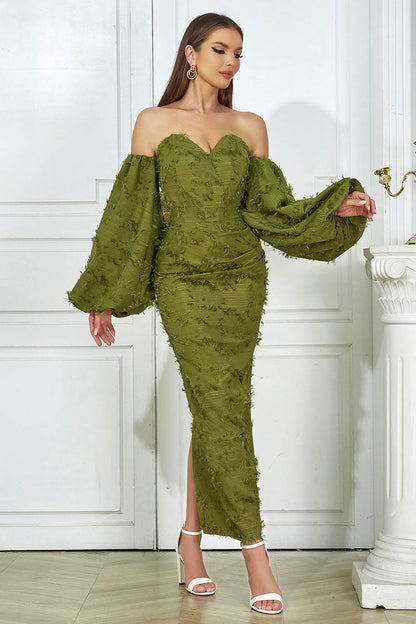 Vestido de noche largo sexy sin tirantes