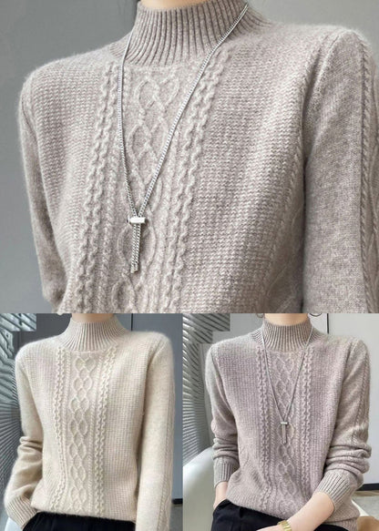 Suéter de punto trenzado con cuello alto para mujer | Ideal para otoño/invierno