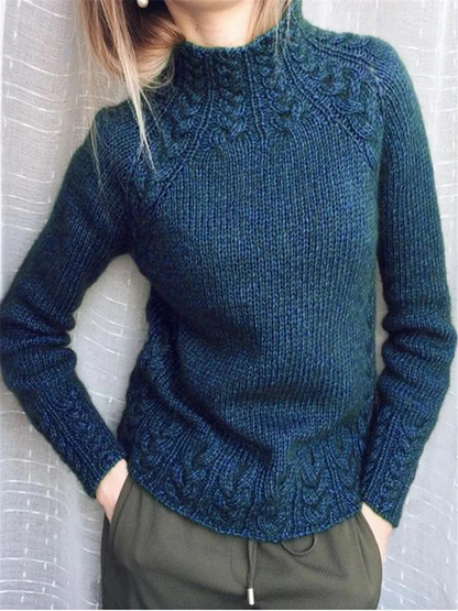 Jersey de punto trenzado ajustado y moderno para mujer | Ideal para otoño/invierno