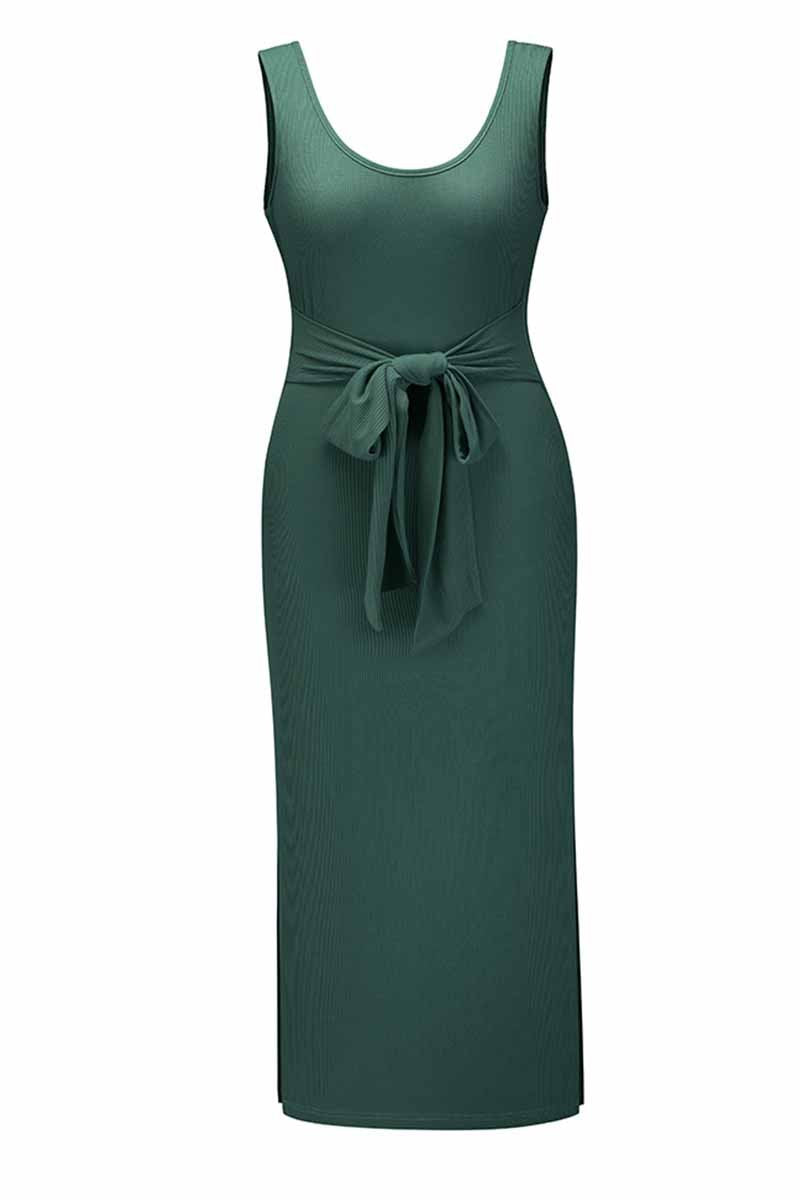 Sexy Bandage Solid Maxi Dress