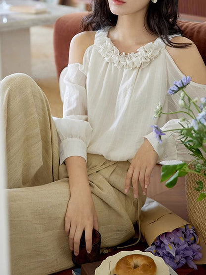 Morgan Elegant Crew Neck Solid Color Top