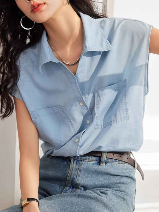 Mariah Vintage Lapel Denim Shirt