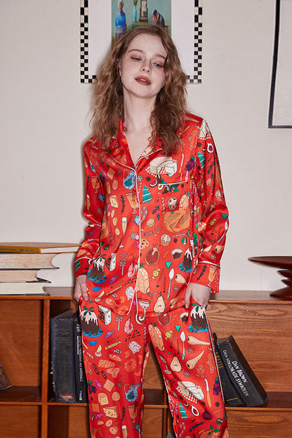 Conjunto de pijama de postre naranja