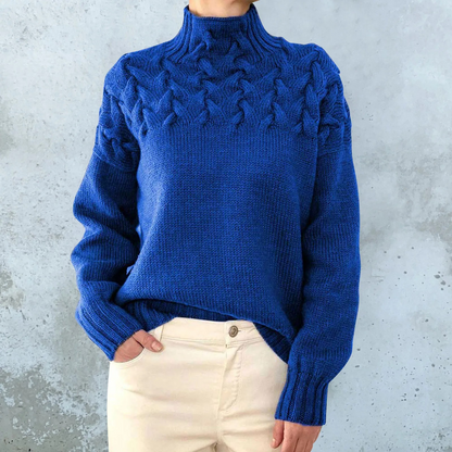 Women's Stylish Cable Knit Turtleneck Jumper | Ideal for Autumn/Winter