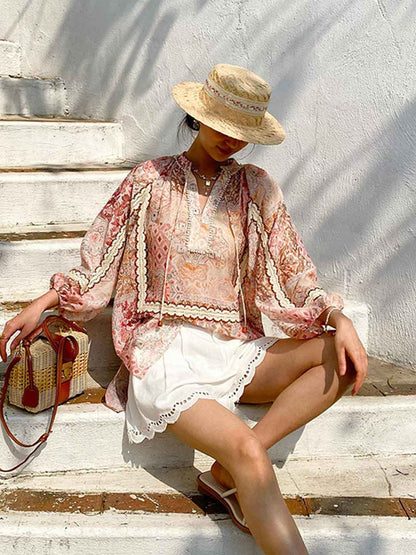 Katherine Loose Bohemian Printed Top