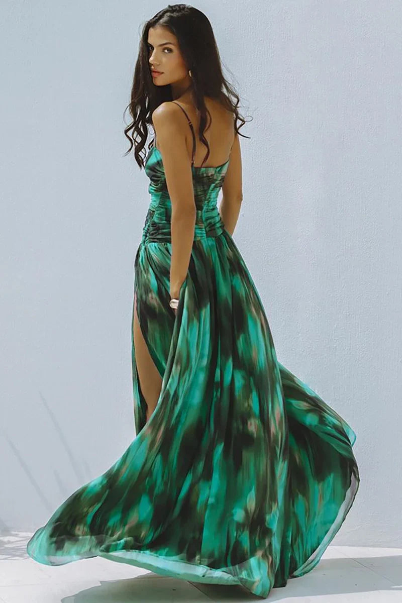 Conjunto de traje de baño con recortes verde tinta