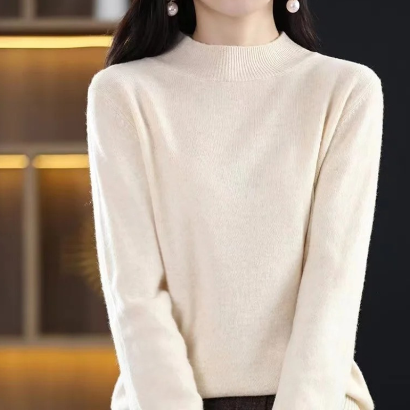 Jersey informal de cuello alto con estampado de cuadros para mujer | Ideal para otoño/invierno