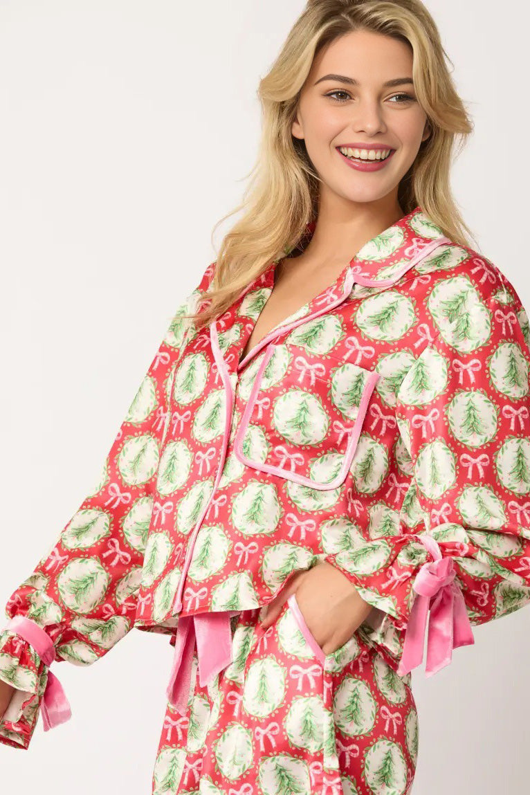 Conjunto largo de pijama con personajes navideños Sprint