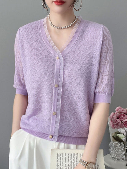 Genesis Classic Auricular Hollowed Knitted Top