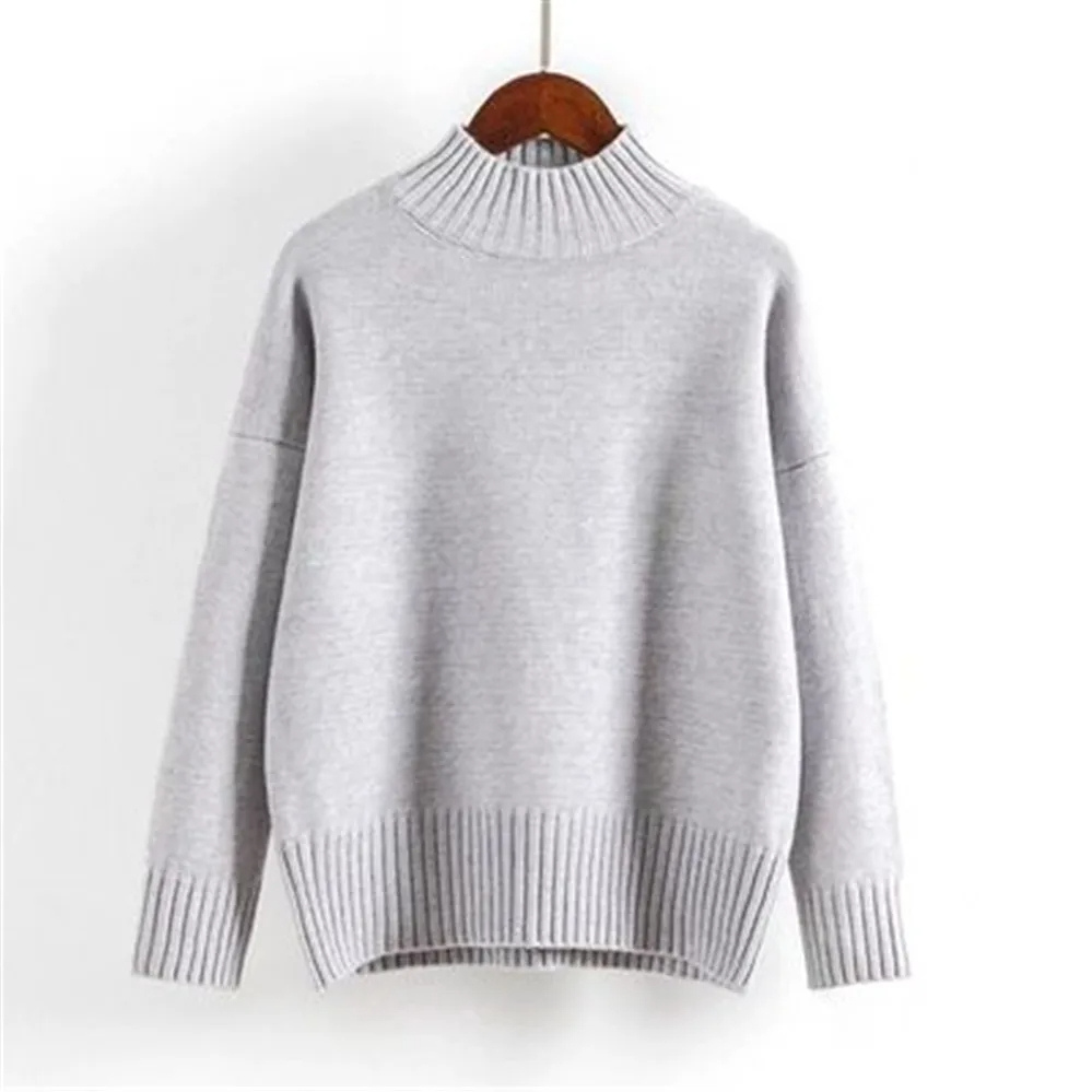 Jersey de cuello alto para mujer con mangas acanaladas | Ideal para otoño/invierno