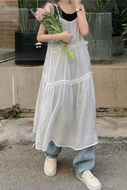 Long Sexy Transparent Summer Camisole Dress