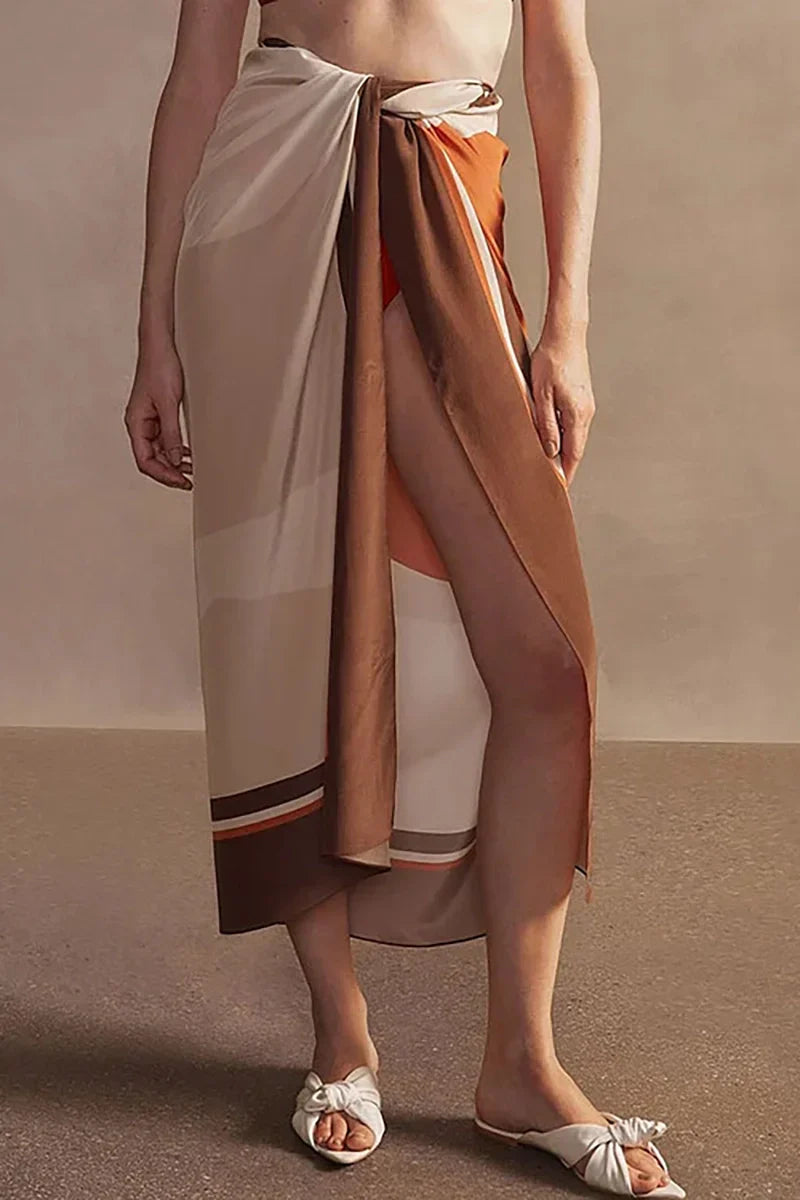 Traje de baño reversible de lujo con estampado inspirado en Hermes