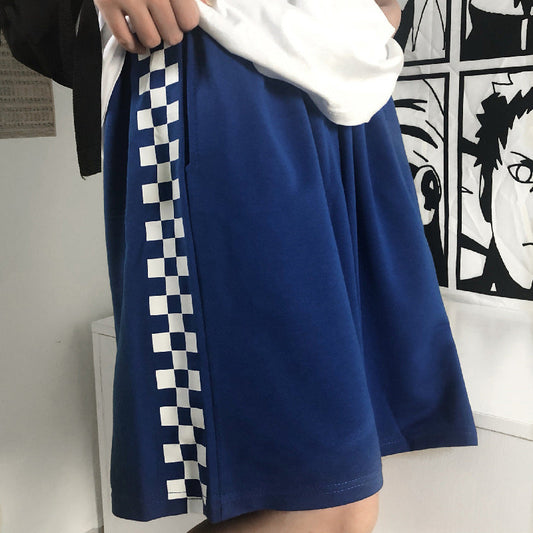 Side Checkered Plaid Shorts Pants