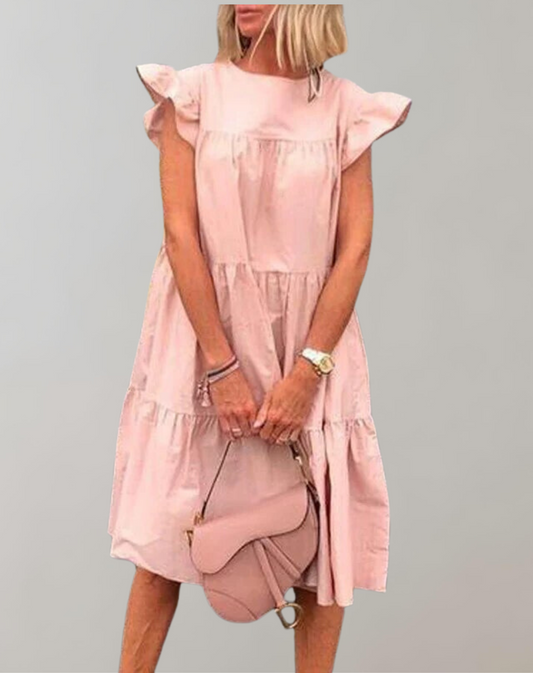 Vestido largo informal con volantes y sin mangas para mujer | Ideal para primavera/verano
