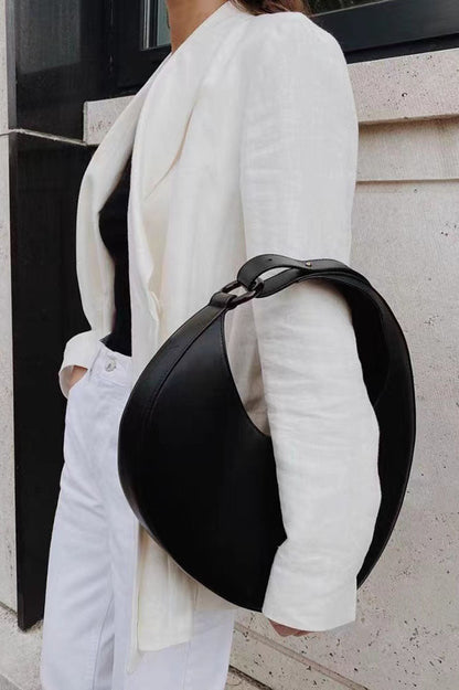 Bolso de hombro estilo hobo en forma de media luna con diseño de nicho italiano