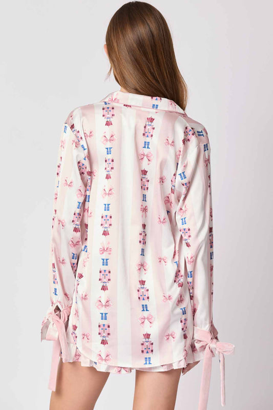 Conjunto de pijama con puños de lazo