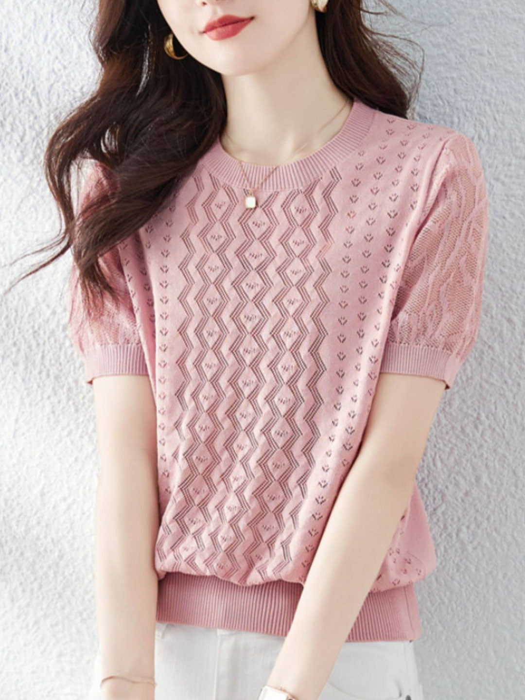 Payton Classic Retro Hollowed Knitted Top