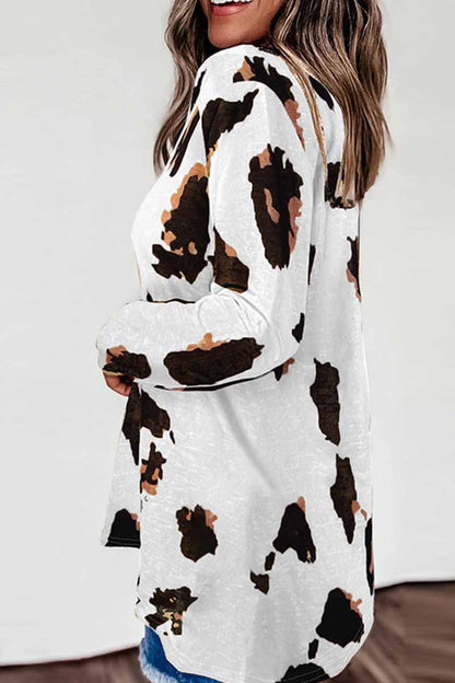 V-neck Leopard Print Loose Top