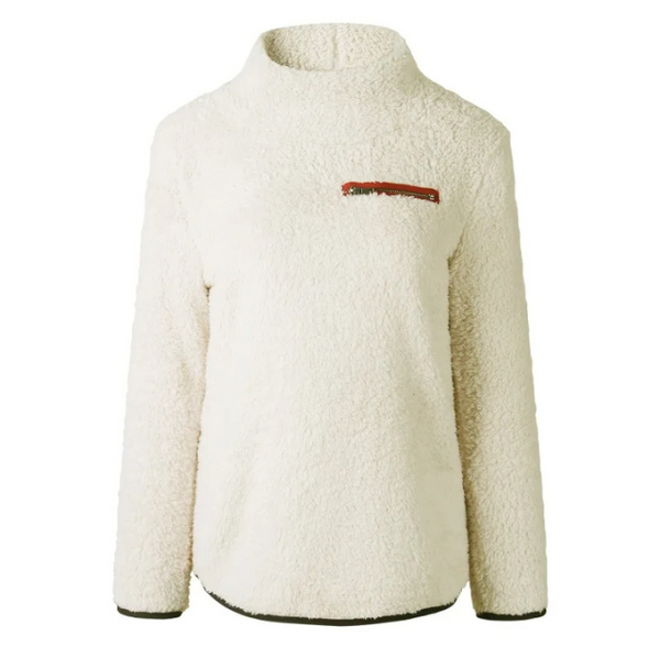 Jersey informal de cuello alto con cremallera para mujer | Ideal para otoño/invierno